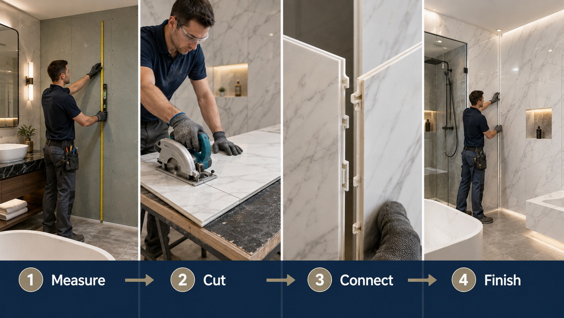 Waterproof PVC Wall Panel Installation Process Waterproof PVC Wall Panel Installation Process
