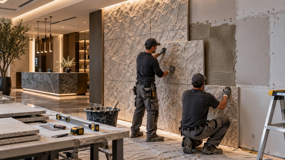 PU Stone Wall Panel Installation Process PU Stone Wall Panel Installation Process