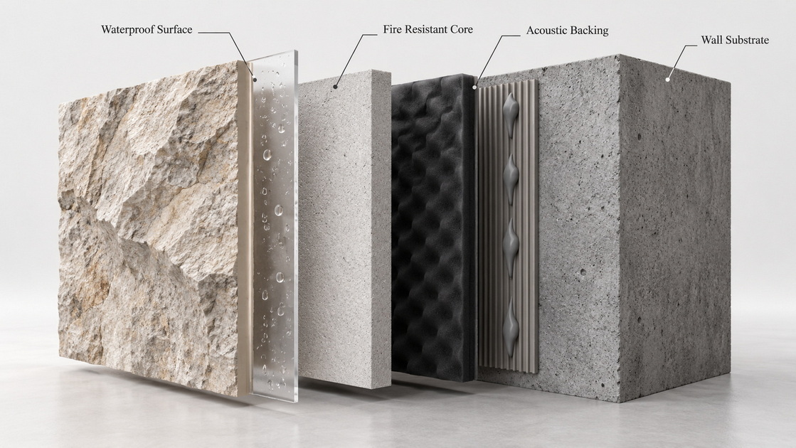 Waterproof Fire Resistant Wall Panel Structure Waterproof Fire Resistant Wall Panel Structure