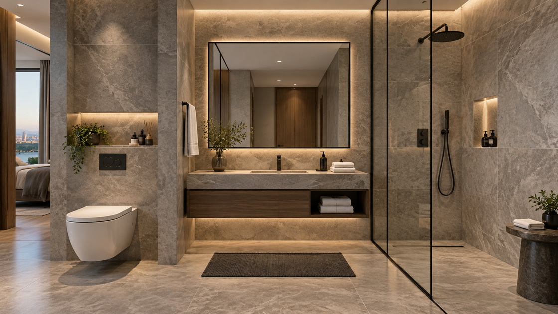 Hotel Bathroom PVC Wall Panel Project