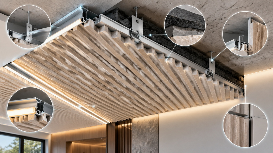 Fluted Ceiling Panel Installation Detail