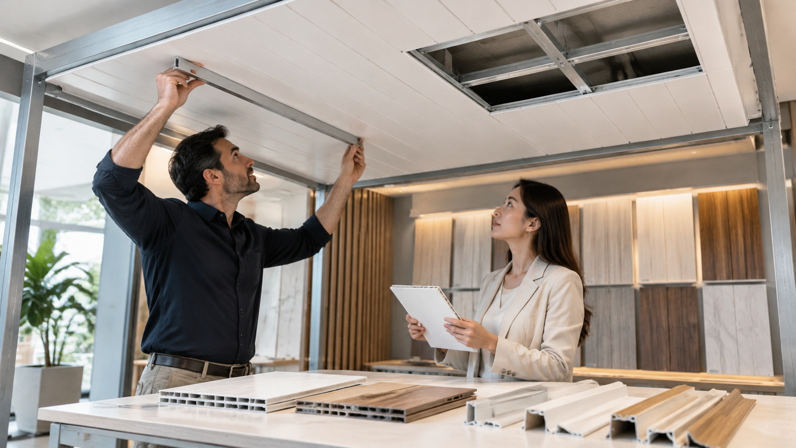 PVC Ceiling System Mock Up Inspection